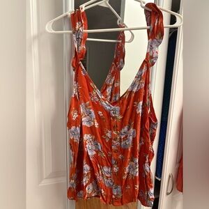 American Eagle Outfitters Orange Floral Dress